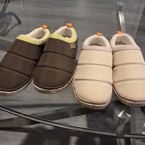 Women Dr. Scholls Slip-On Slippers - Green and Sand